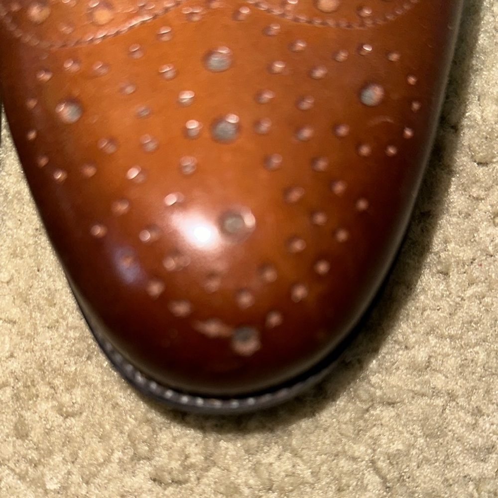 Stacy Adams Shoes Mens 9.5W Cognac Garrison Wingtip Oxfords 24916-221 Brown - Picture 7 of 13